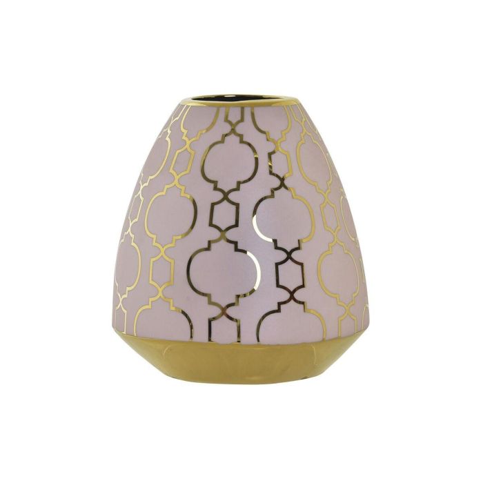 Jarron Oriental DKD Home Decor Rosa Dorado 16 x 18 x 16 cm Jarron Oriental DKD Home Decor Rosa Dorado 16 x 18 x 16 cm