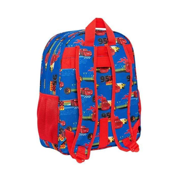 Mochila Escolar Cars Race ready Azul 32 X 38 X 12 cm