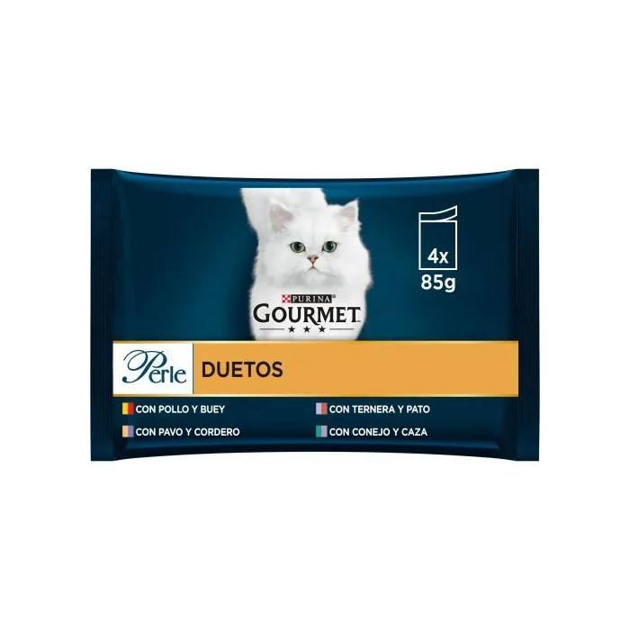 Purina Gourmet Perle Finas Láminas Duo Del Campo, Comida Húmeda para Gato, 12x4x85g