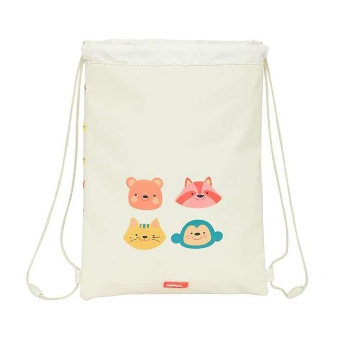 Bolsa Mochila con Cuerdas Safta Cabecitas Crema