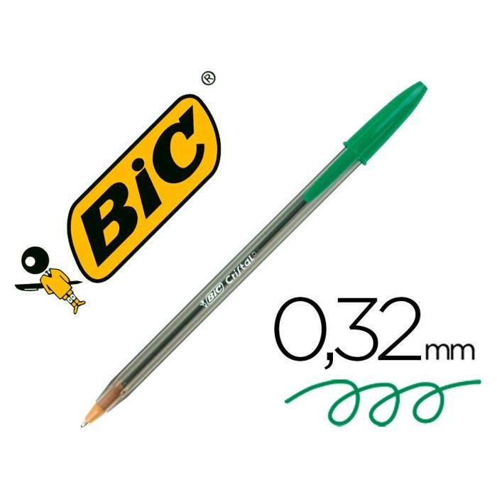 Boligrafo Bic Cristal Original Tinta Verde Unidad 50 unidades