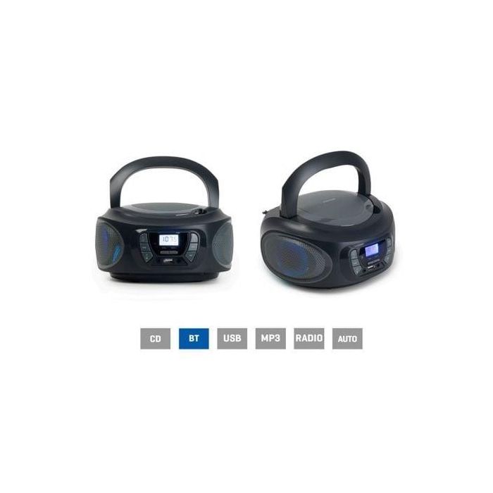 Fonestar Radio CD Boom - One - G USB FM con entrada auxiliar, efectos luminosos y portátil - Gris 3 Fonestar Radio CD Boom - One - G USB FM con entrada auxiliar, efectos luminosos y portátil - Gris 3