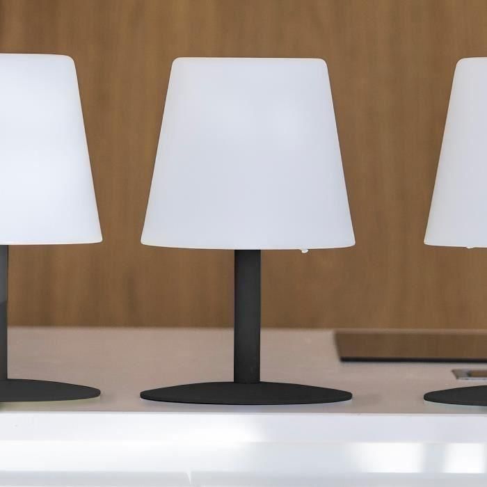 Lámpara de mesa LED LUMISKY Inalámbrica Standy Mini Rock - Al. 25 cm - Gris y blanco 5 Lámpara de mesa LED LUMISKY Inalámbrica Standy Mini Rock - Al. 25 cm - Gris y blanco 5