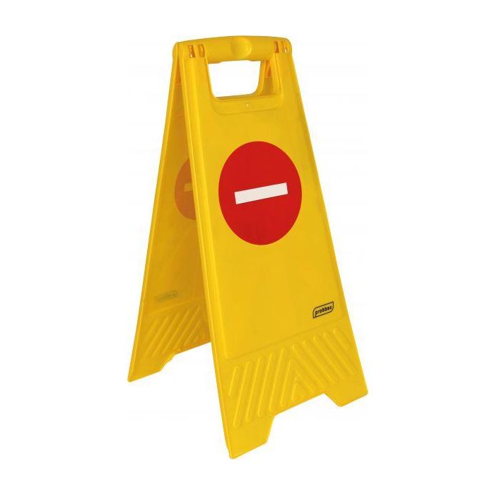 PROBBAX - FS-1015-YEL - Señal de suelo "PROHIBIDO" - 28 x 4 x 60 cm - Amarillo
