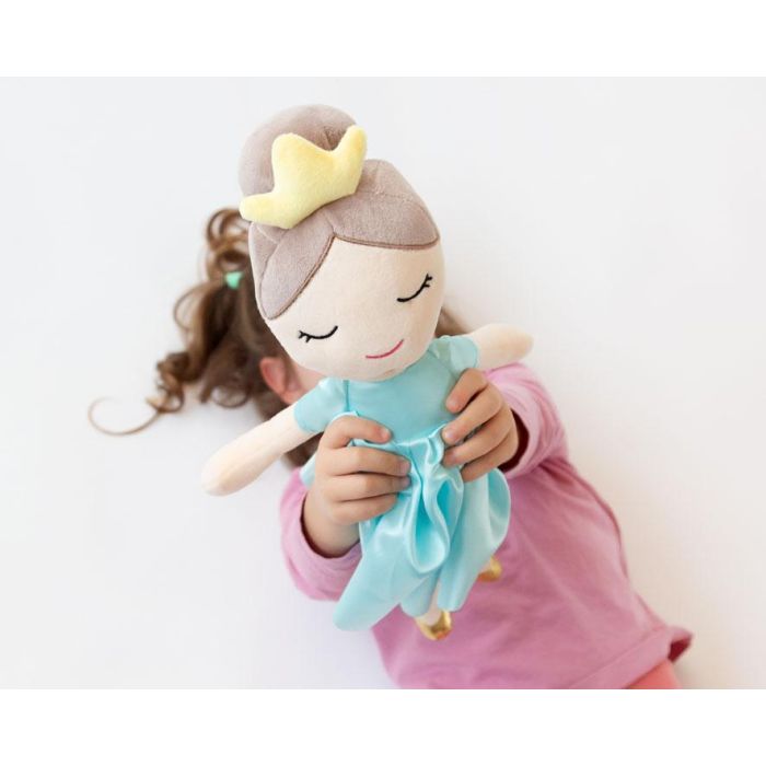 KioKids Peluche Princesa Azul 40 cm +10 Meses Muñeca de Tela para Niños 1