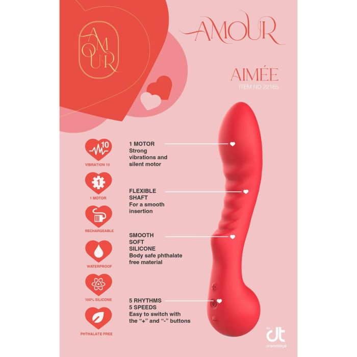 Vibrador clásico Dream Toys Amour Flexible G-Spot Rojo 4