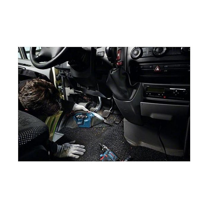 Bosch GAS 12V Aspirador Manual Inalámbrico a Batería, Sin Bolsa, Flujo de Aire 900 l/min, Color Azul