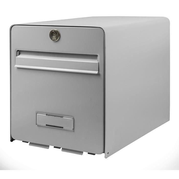 BURG WACHTER Buzón de favor en acero galvanizado - 1 puerta - Gris 2 BURG WACHTER Buzón de favor en acero galvanizado - 1 puerta - Gris 2