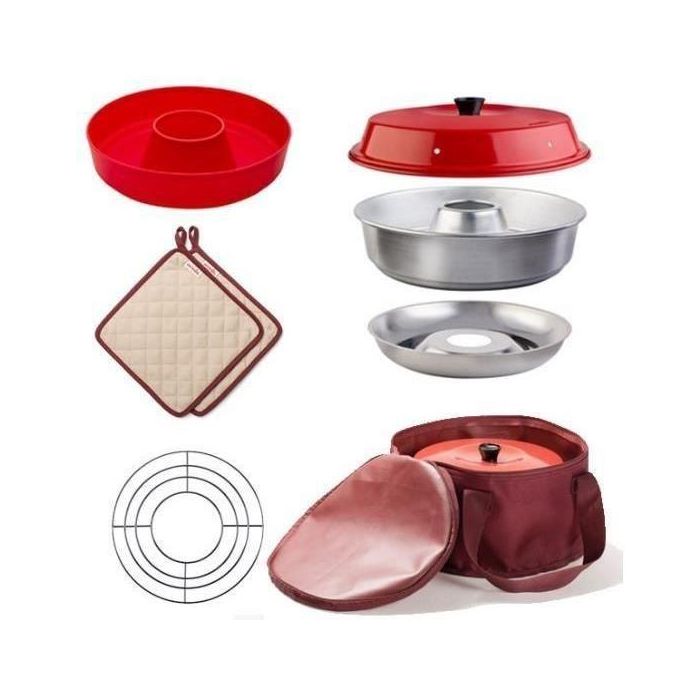 Omnia OMN7350029450359 Pack: Horno + Bolsa + 2 Agarraderas + Grill + Molde de silicona para camping y caravana