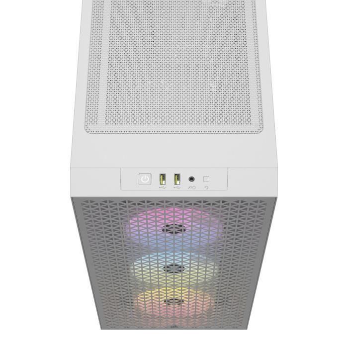 Caja de PC - CORSAIR - 3000D RGB AIRFLOW - Semitorre ATX - 3 ventiladores AR120 RGB - Blanco - (CC-9011256-WW) 3 Caja de PC - CORSAIR - 3000D RGB AIRFLOW - Semitorre ATX - 3 ventiladores AR120 RGB - Blanco - (CC-9011256-WW) 3
