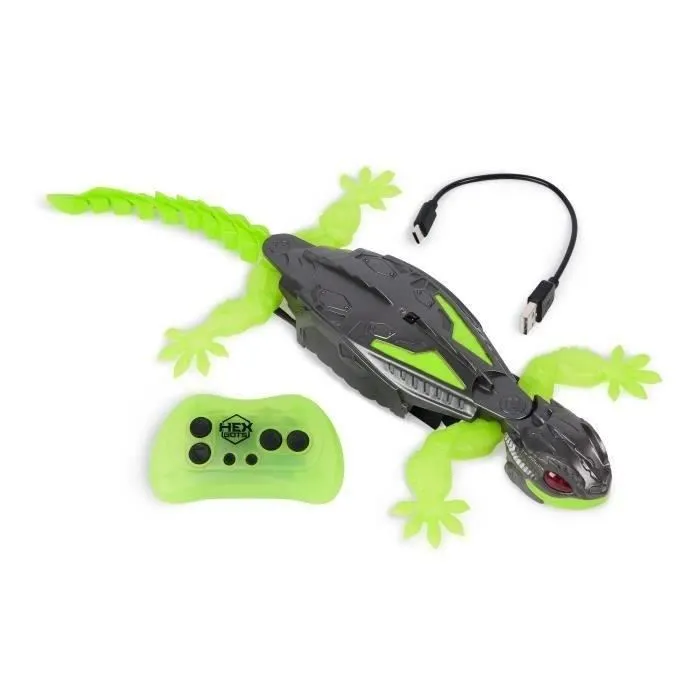 Spin Master Hex Bots Robot Lagarto Trepador De Paredes 6070281 con Control Remoto, Juguete Interactivo para Niños +4 Años 1