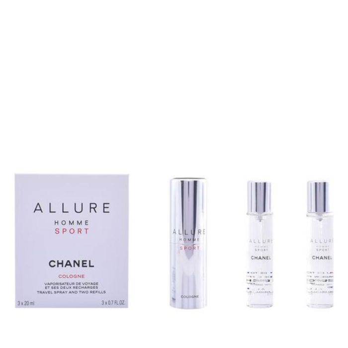 Chanel Allure Homme Sport Cologne Eau de Cologne para Hombre, Vaporizador de Viaje Recargable con 2 Recargas, 3 x 20 ml Chanel Allure Homme Sport Cologne Eau de Cologne para Hombre, Vaporizador de Viaje Recargable con 2 Recargas, 3 x 20 ml