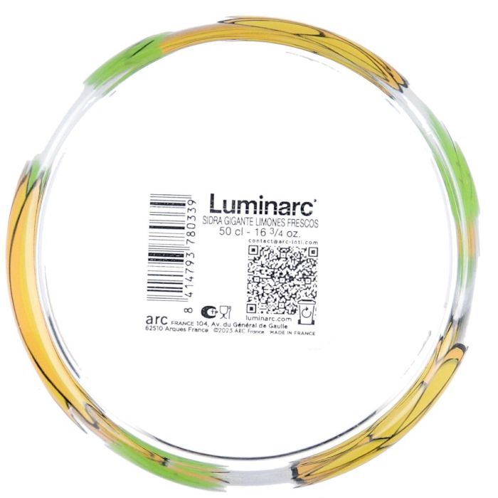 Vaso Alto Vidrio Limones Luminarc 50 cL 1 Vaso Alto Vidrio Limones Luminarc 50 cL 1
