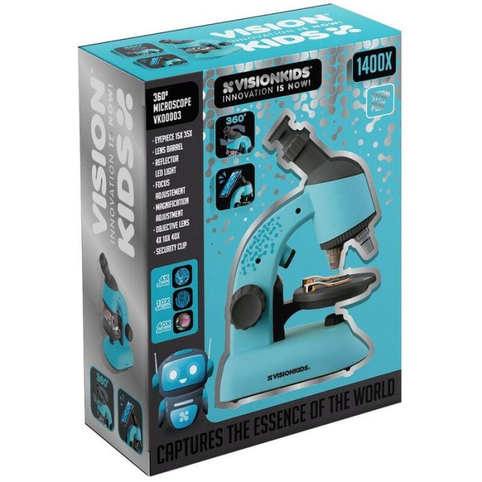 VISION KIDS Microscopio 360, Ocular 15x-35x, Objetivo 4x-10x-40x