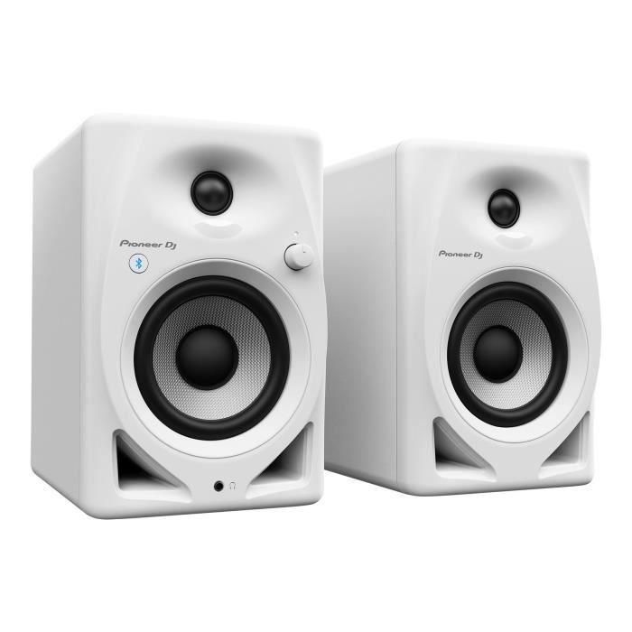 Pioneer DJ DM-40D-BT-W - Par de Altavoces de Monitorización Bluetooth Bass Reflex 2x19W - Modo DJ o Producción - Blanco