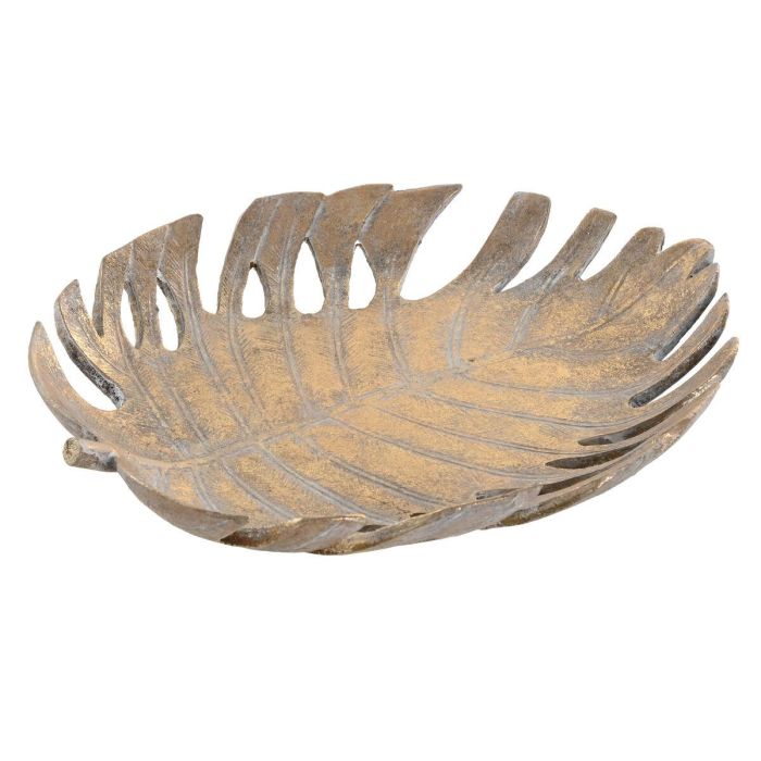 DKD Home Decor Centro Mesa Tropical Hoja Dorado Resina 29 x 5 x 34 cm