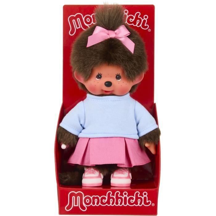 Bandai SE203949 - Peluche Monchhichi con Falda de Cesta - 20 cm