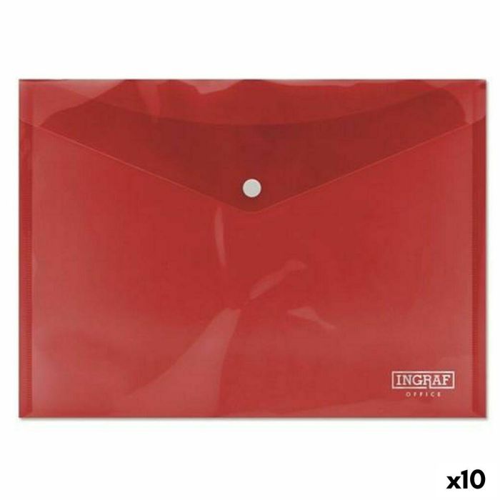 Portadocumentos Ingraf Plástico Rojo Broche A4 (10 Unidades) Portadocumentos Ingraf Plástico Rojo Broche A4 (10 Unidades)
