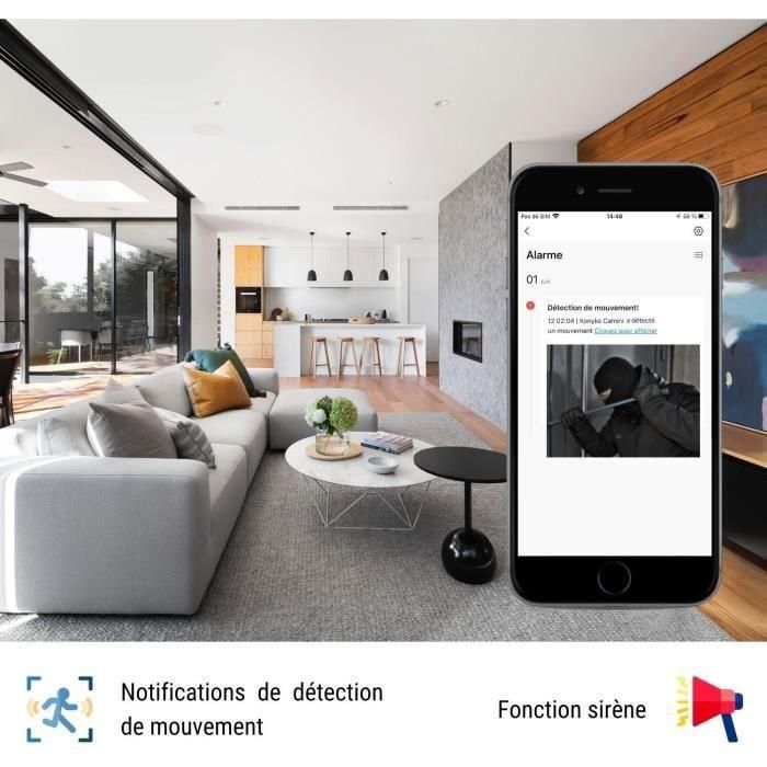 Cámara de vigilancia - KONYKS - CAMINI 2 - Interior - Motorizada - Wifi - Detección de movimiento 4 Cámara de vigilancia - KONYKS - CAMINI 2 - Interior - Motorizada - Wifi - Detección de movimiento 4