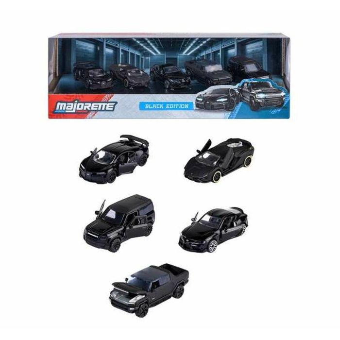 Smoby Coches Negros Black Edition Giftpack Pack con 5 Coches, Set de Vehículos de Juguete para Niños y Niñas, Edad Mínima Recomendada: 3 Años 1