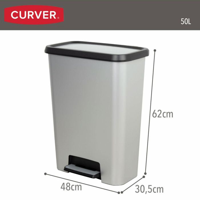 Cubo de basura Curver Gris Plástico 50 L (5 Unidades) 3 Cubo de basura Curver Gris Plástico 50 L (5 Unidades) 3