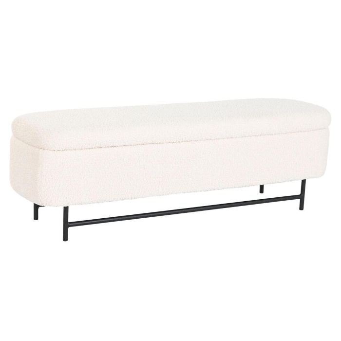 Banqueta Home ESPRIT Blanco Negro Poliéster Acero 145 x 45 x 45 cm Banqueta Home ESPRIT Blanco Negro Poliéster Acero 145 x 45 x 45 cm