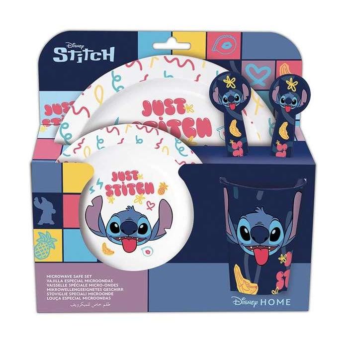 Stor Set Plato, Cuenco, Vaso, Cuchara y Tenedor Stitch Palms para Bebé y Niños a Partir de 6 Meses Apto Microondas 4