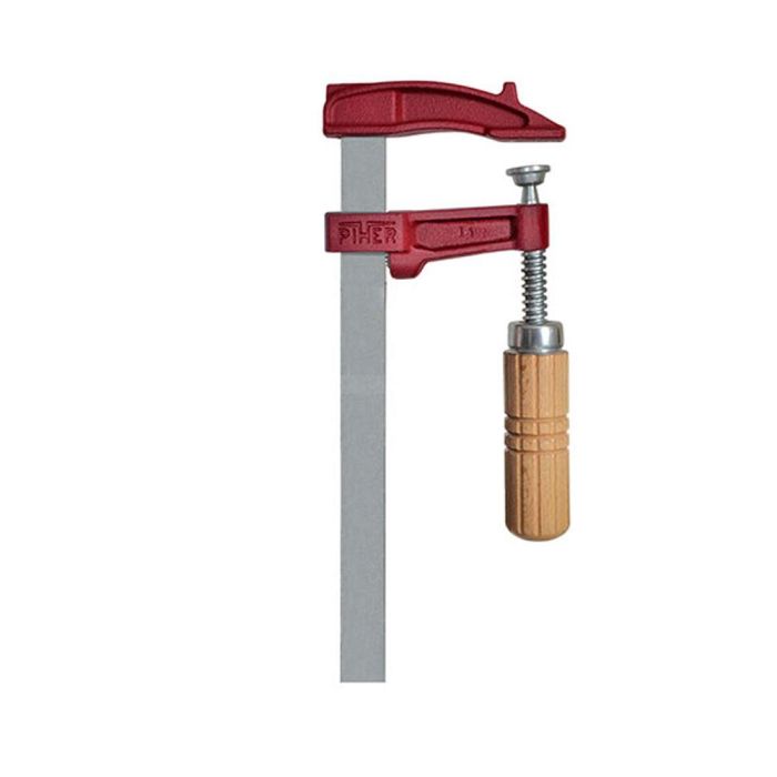 Piher Sargento Aprieto M-15cm Madera Ref. 02015 - Mango Madera Haya, Llanta Acero, Fuerza Máxima 4000N