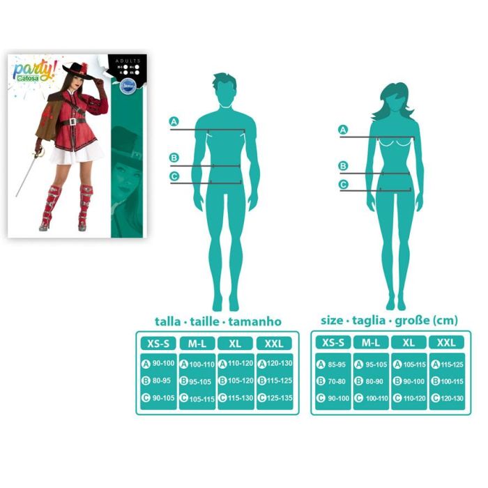 Disfraz Mosquetera Rojo Mujer Adulto XS-S 3 Disfraz Mosquetera Rojo Mujer Adulto XS-S 3