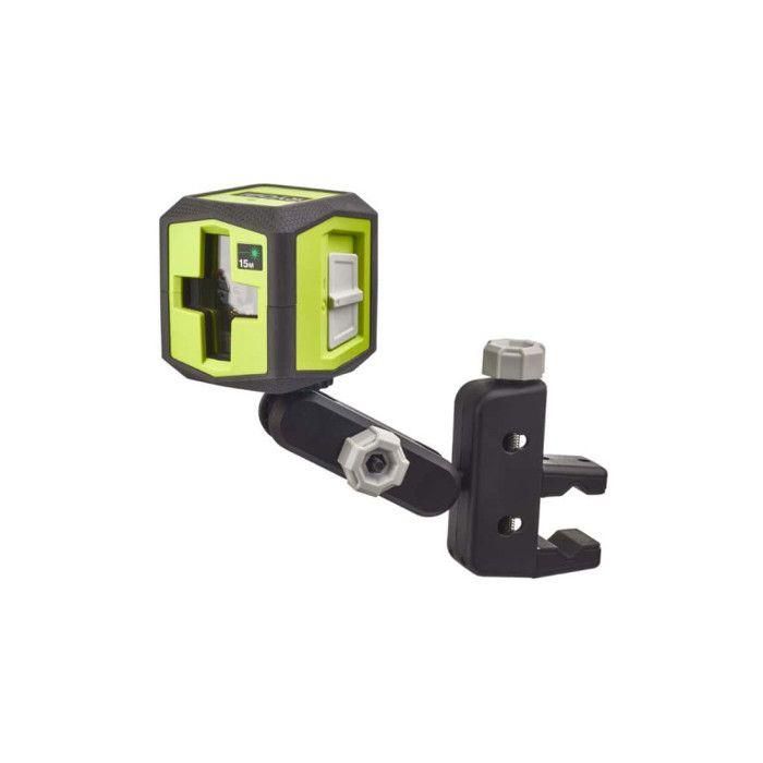 Green Cross Laser - Rango de 15 m - Precisión +/- 0.5 mm - Entregado con un alicates de fijación y 2 baterías 1 Green Cross Laser - Rango de 15 m - Precisión +/- 0.5 mm - Entregado con un alicates de fijación y 2 baterías 1