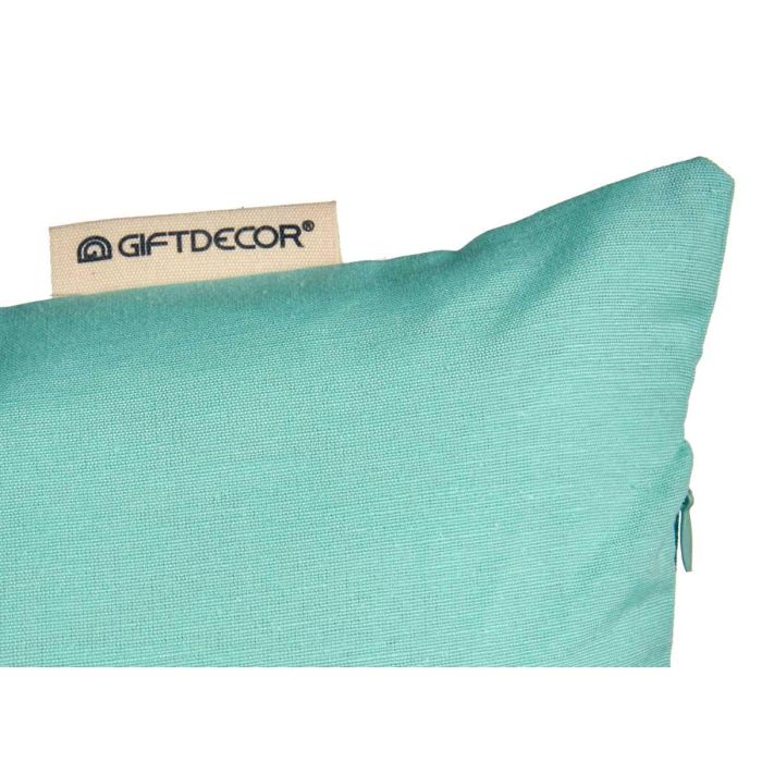 Funda de cojín con cremallera 60x60 cm turquesa - Giftdecor (24 Unidades) 4