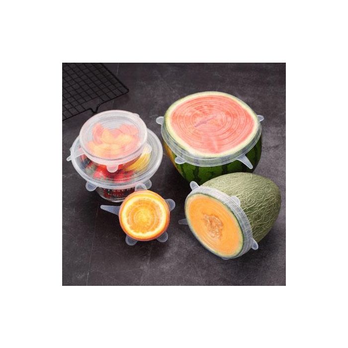 Quttin Set de 6 Tapas de Silicona Adaptables, 25 cm Ancho x 26 cm Largo x 2 cm Alto 2