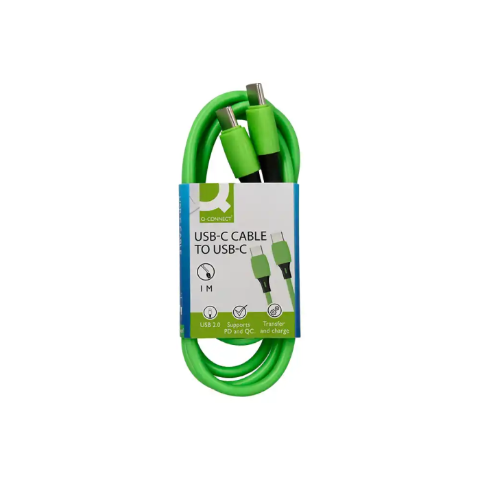 Q-connect Cable USB-C a USB-C PVC 1m Verde 1