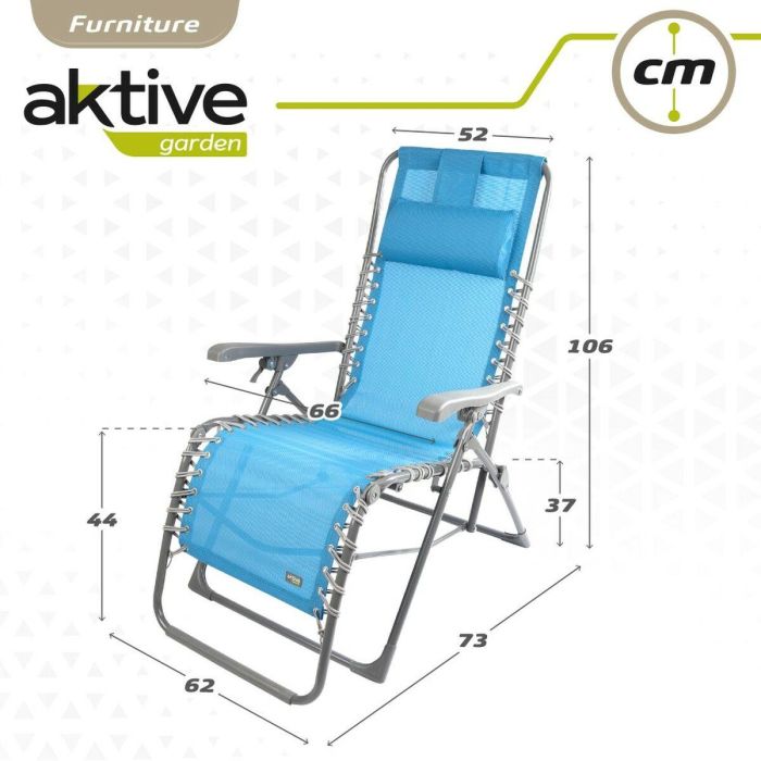 Tumbona textileno azul coral aktive 160x52x76/106cm 3 Tumbona textileno azul coral aktive 160x52x76/106cm 3