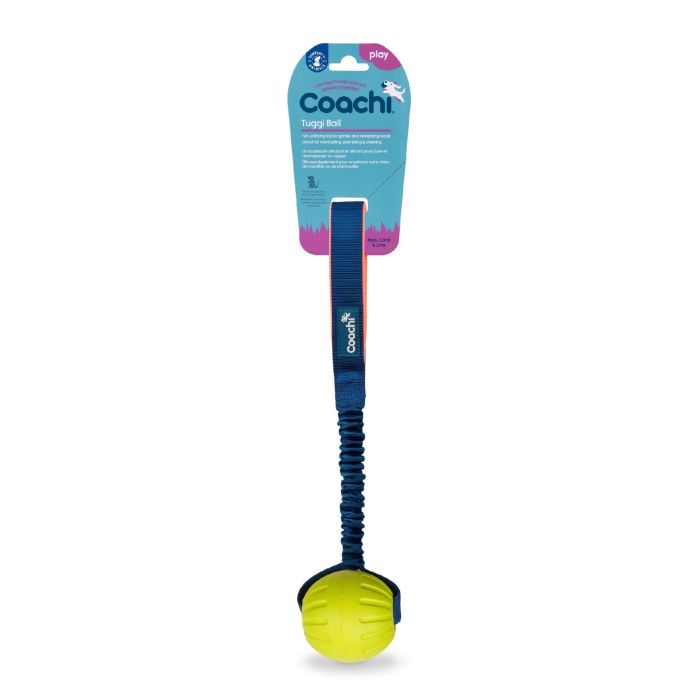 Coachi Tuggi Ball Pelota para Perros y Cachorros | Juguete de Entrenamiento Resistente, Goma Elástica, Asa Neopreno | Azul-Coral-Lima 3 Coachi Tuggi Ball Pelota para Perros y Cachorros | Juguete de Entrenamiento Resistente, Goma Elástica, Asa Neopreno | Azul-Coral-Lima 3