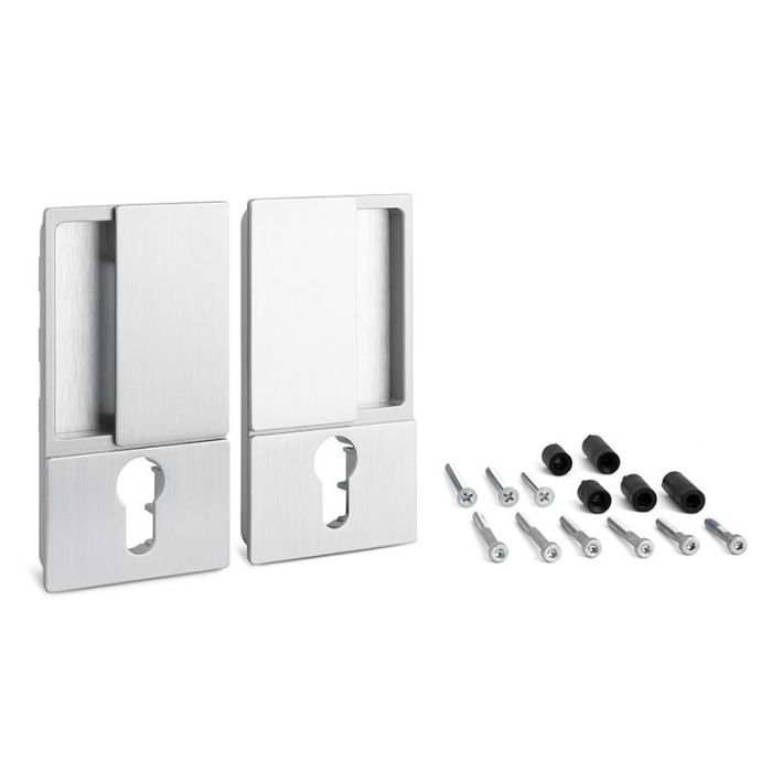 CERRAD/PICAP. MAGNETICOS Manilla Wave Enrasada para Puerta Batiente Interior con Cerradura Cilindro Europeo Acabado Cromo Cepillado