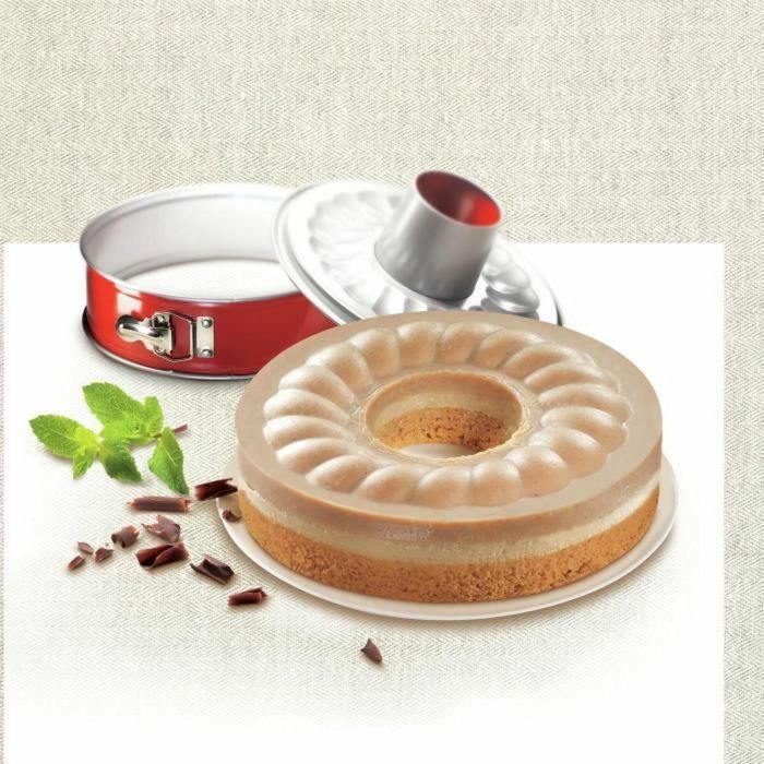 Molde de acero savarin TEFAL Delibake - Ø 25 cm - Rojo y gris - Con bisagra 1