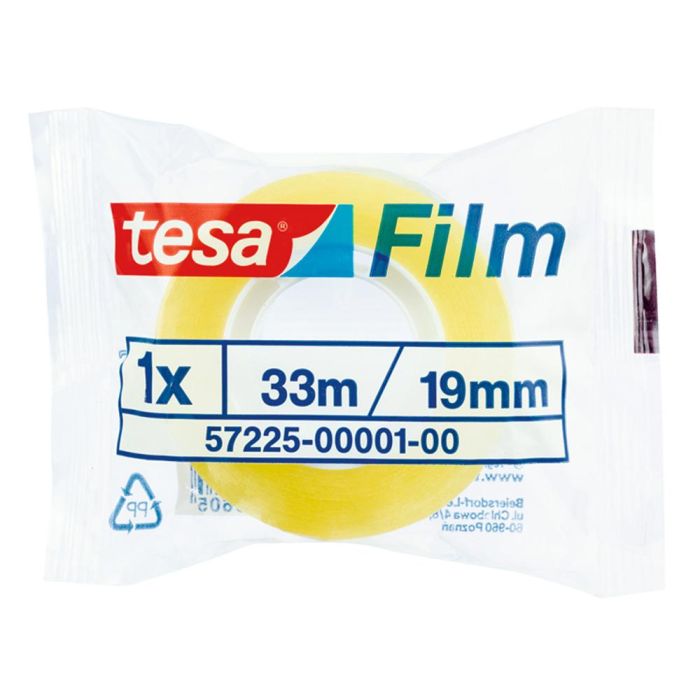 Tesa Film Cinta Adhesiva Transparente Standard Flowpack Rollo 19 mm X 33M 1