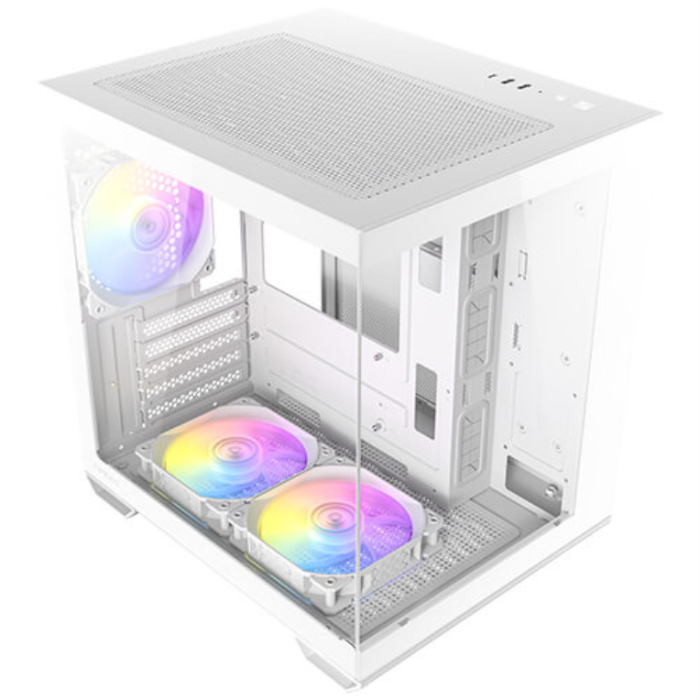 Antec 0-761345-10218-6 Carcasa de Ordenador Mini Tower Blanca para PC con Soporte HDD/SSD 2.5 y 3.5 pulgadas. Incluye Ventiladores 120mm. 5