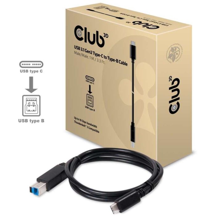 Club3D Kabel USB 3.1 Typ C > USB Typ B 1.0m St/St 1 Club3D Kabel USB 3.1 Typ C > USB Typ B 1.0m St/St 1