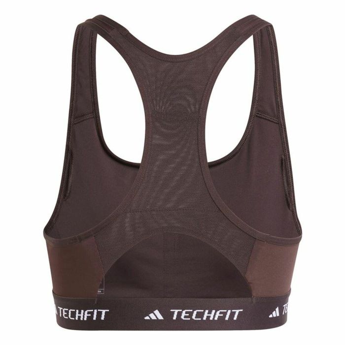 Sujetador Deportivo Adidas Techfit Medium Marrón 6