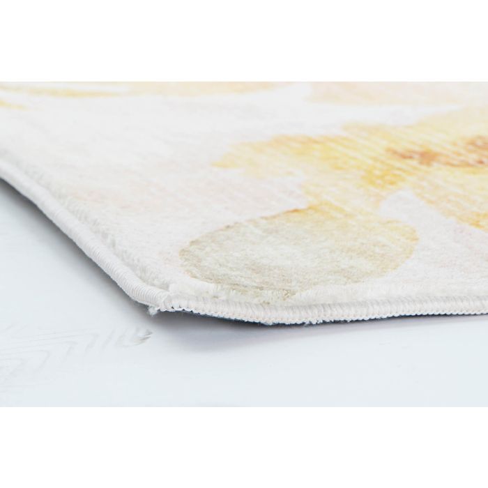 DKD Home Decor Alfombra Tropical de Flores Amarilla y Blanca 240x60x0.7 cm, de Poliéster y Algodón (2 Unidades) 3