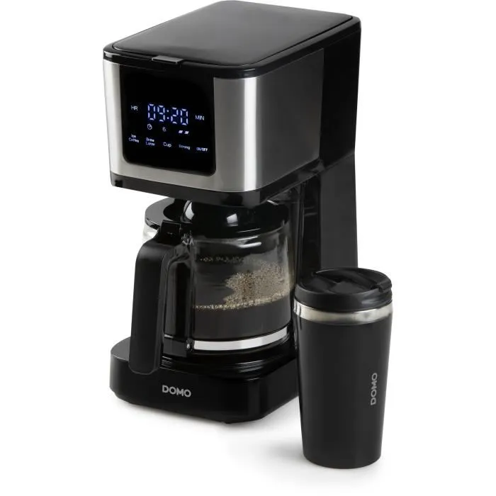 Domo Cafetera de filtro DO733K 900W 4 a 10 tazas Pantalla LCD 3 intensidades Negra 5