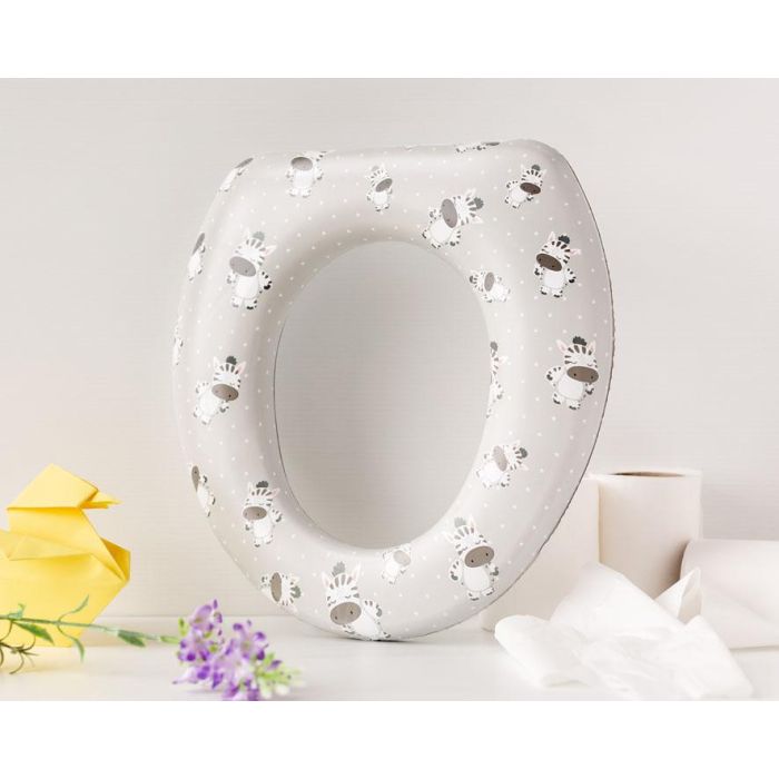 KioKids Reductor WC Acolchado y Cómodo para Niños +12 Meses | Asiento Adaptador Inodoro Estándar Diseño Cebras Gris 0 KioKids Reductor WC Acolchado y Cómodo para Niños +12 Meses | Asiento Adaptador Inodoro Estándar Diseño Cebras Gris 0