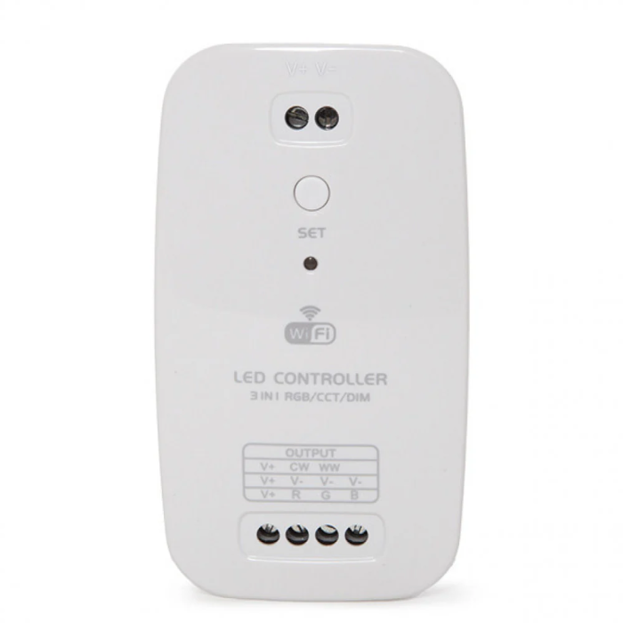 Controlador Wifi Tira LED Tres En Uno: Temperatura Color, RGB, Dim. Compatible Alexa. CA-CWFI-RGB_CCT_DIM
