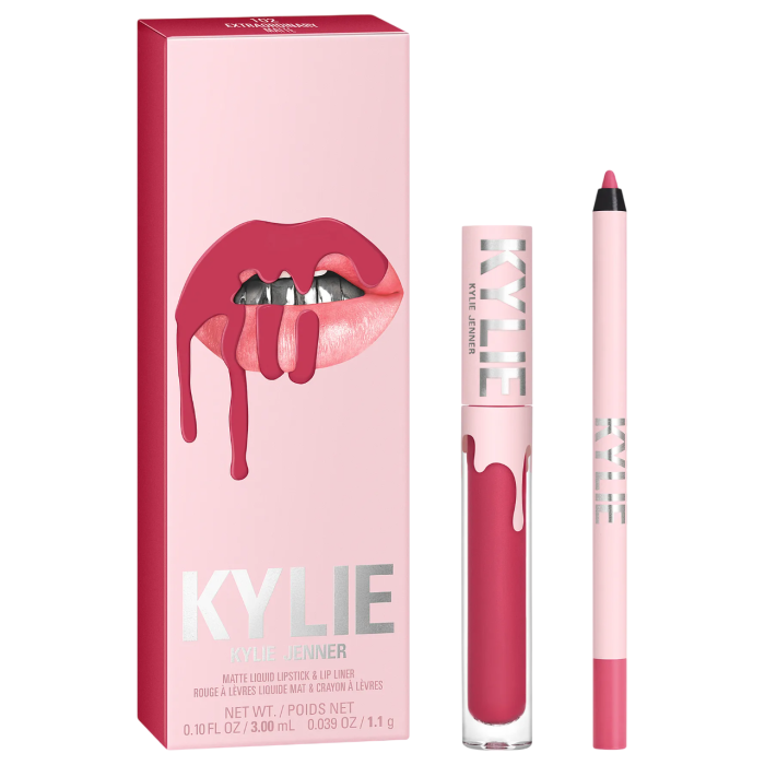 Set Kylie Cosmetics: By Kylie, Liquid Lipstick, 102, Extraordinary, 3 ml + By Kylie, Pencil, Lip Liner, Extraordinary, 1.1 g