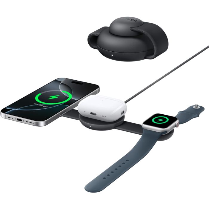 Anker Estación de Carga Inalámbrica MagGo 3 en 1, Plegable, Color Negro 0 Anker Estación de Carga Inalámbrica MagGo 3 en 1, Plegable, Color Negro 0