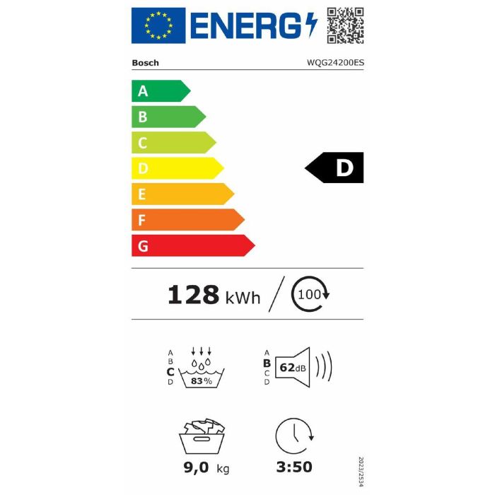 Secadora de condensación BOSCH WQG24200ES 9K BC BCA DSP 1 Secadora de condensación BOSCH WQG24200ES 9K BC BCA DSP 1