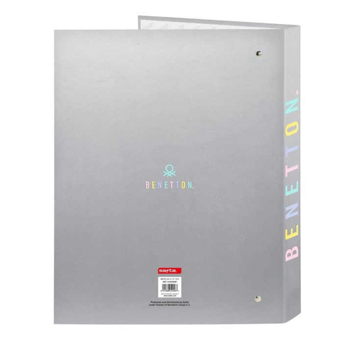 Carpeta de anillas Benetton Silver Plateado A4 26.5 x 33 x 4 cm 1 Carpeta de anillas Benetton Silver Plateado A4 26.5 x 33 x 4 cm 1