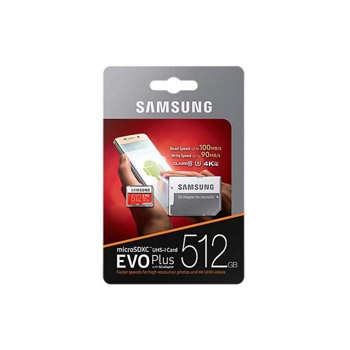 TARJETA MICROSD XC + ADAPTADOR SAMSUNG EVO PLUS - 512GB - CLASE 10 - 100MB/S 3 TARJETA MICROSD XC + ADAPTADOR SAMSUNG EVO PLUS - 512GB - CLASE 10 - 100MB/S 3